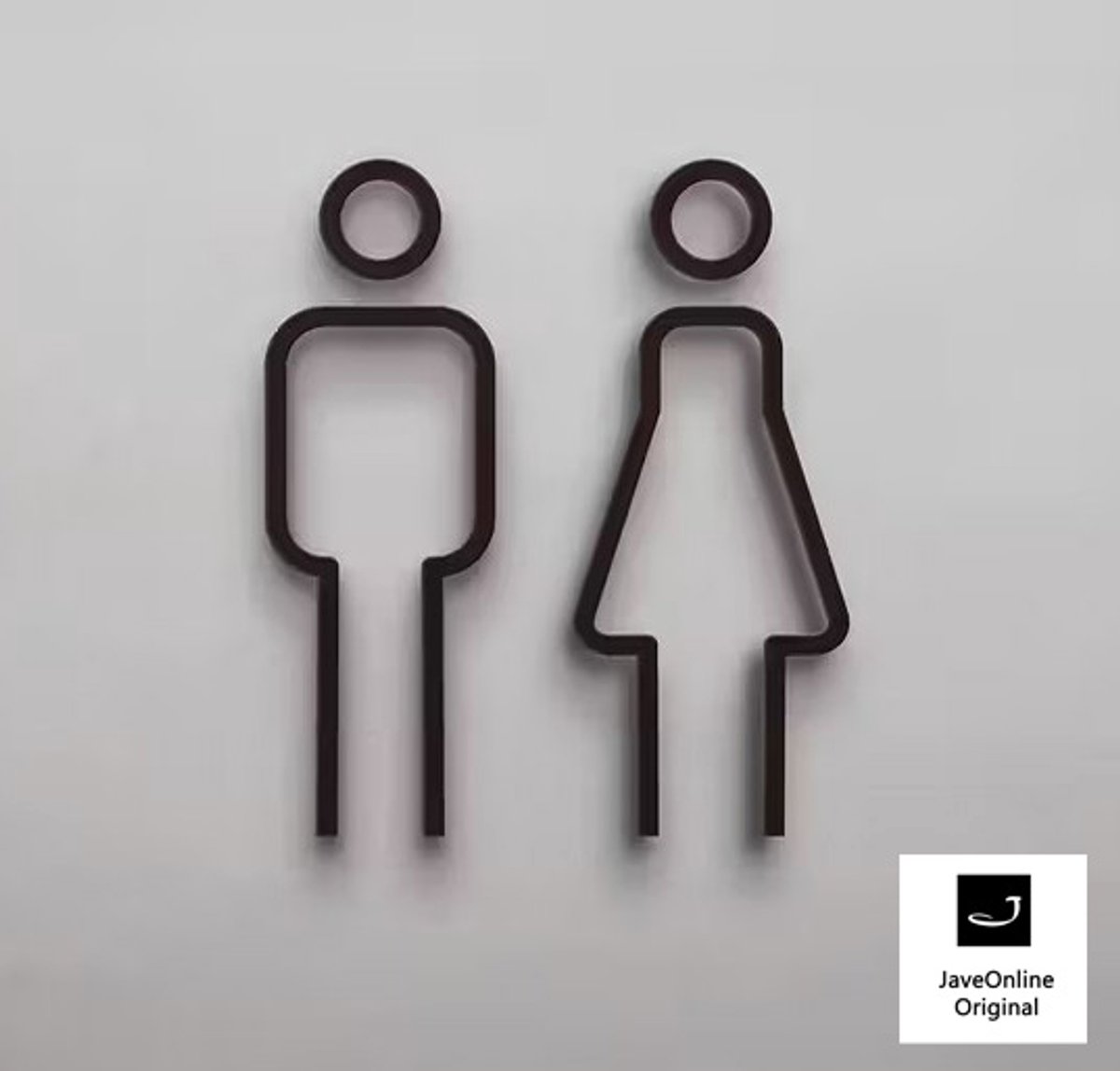 Pictogrammen kleedkamer of toilet - MAN + VROUW 3D - Strak - Hoogwaardig Acryl bord - Zelfklevend - Pictogram - Deurbord - Dames en Heren kleedkamer