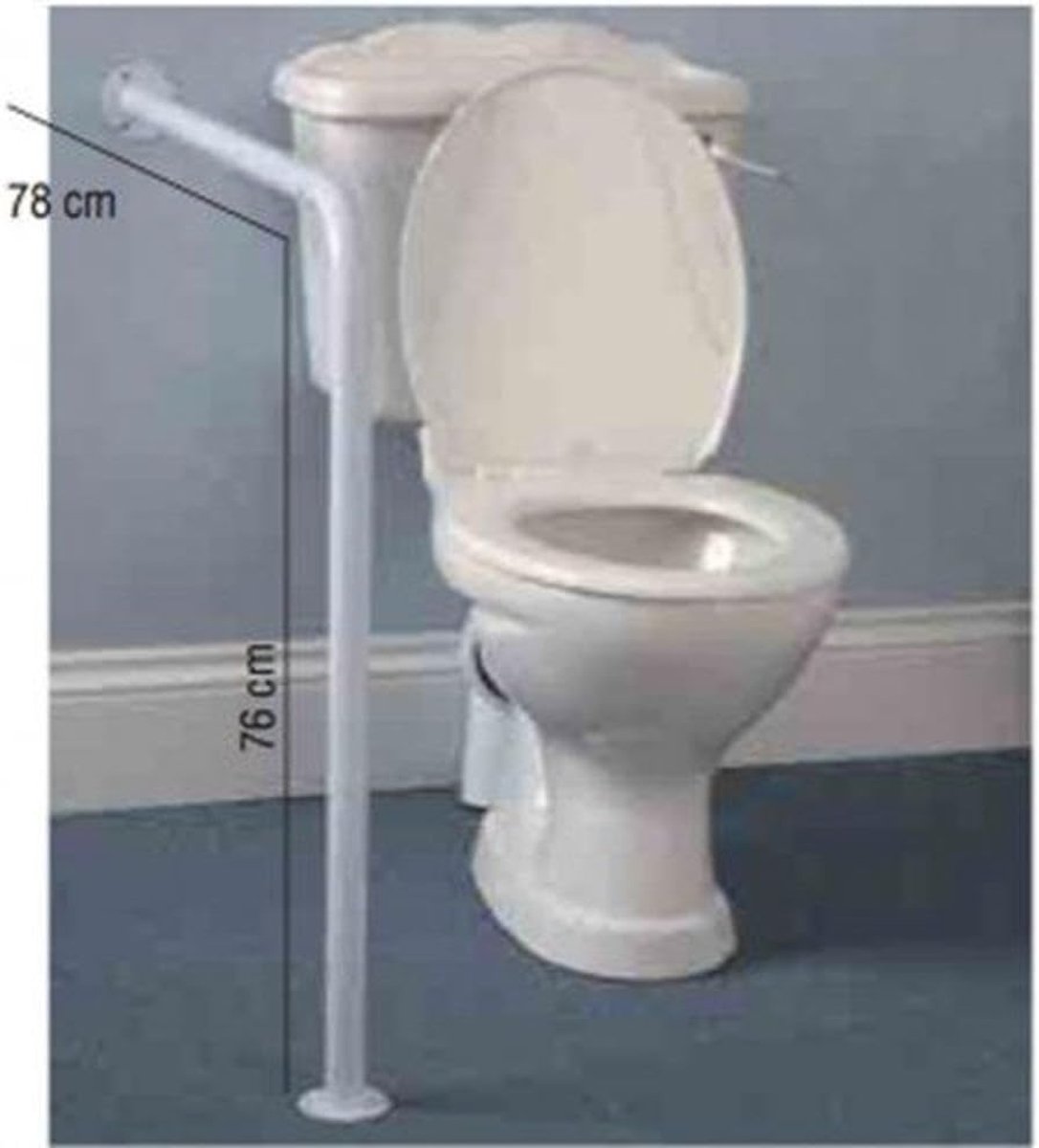 Gebogen Grijprail voor Badkamer en Toilet - Veiligheidsrail voor Ouderen en Gehandicapten, 76 cm Hoog