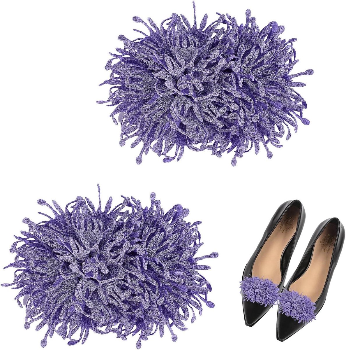 JHubers Goods - Paarse Bloem Schoenclip, Afneembaar, Decoratief, Vrouwen Party Accessoire