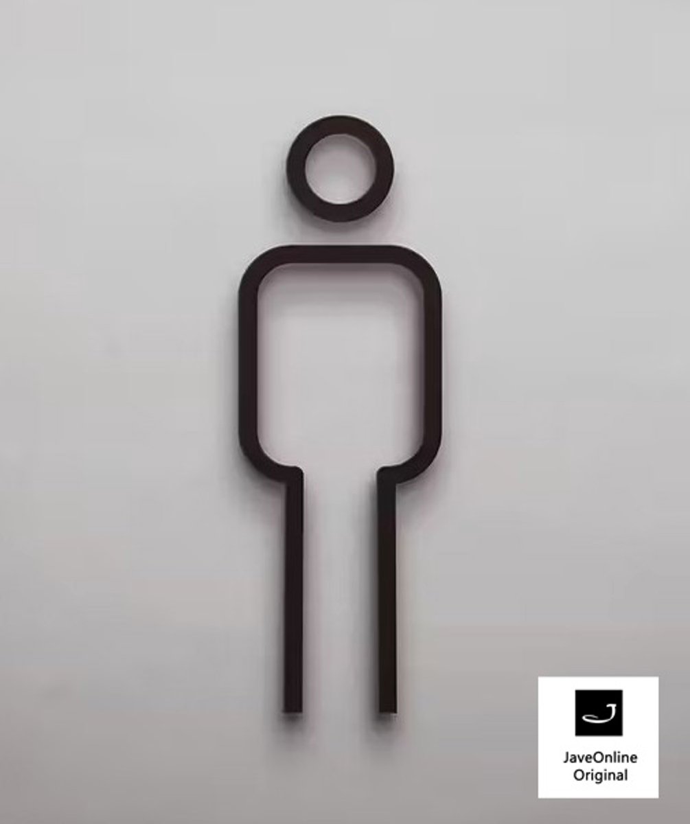 Pictogram kleedkamer of toilet - MAN 3D - Hoogwaardig Acryl bord - Zelfklevend - Pictogram - Deurbord - Heren kleedkamer of toilet