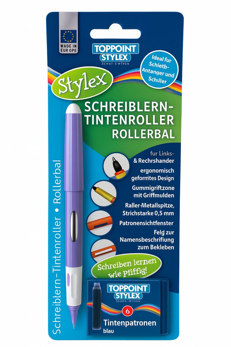 Toppoint Rollerbalpen – Met Vulling - Paars - Soepel Schrijvend
