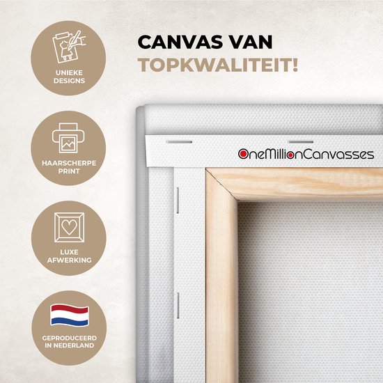 Peinture sur toile - Arbres - Brume - Forêt - Nature - Canvasdoek - 160 x 80 cm - Photo sur toile - Peinture de nature