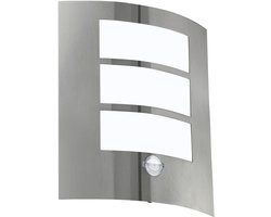EGLO City Wandlamp Buiten - E27 - 26 cm - Bewegingssensor - RVS