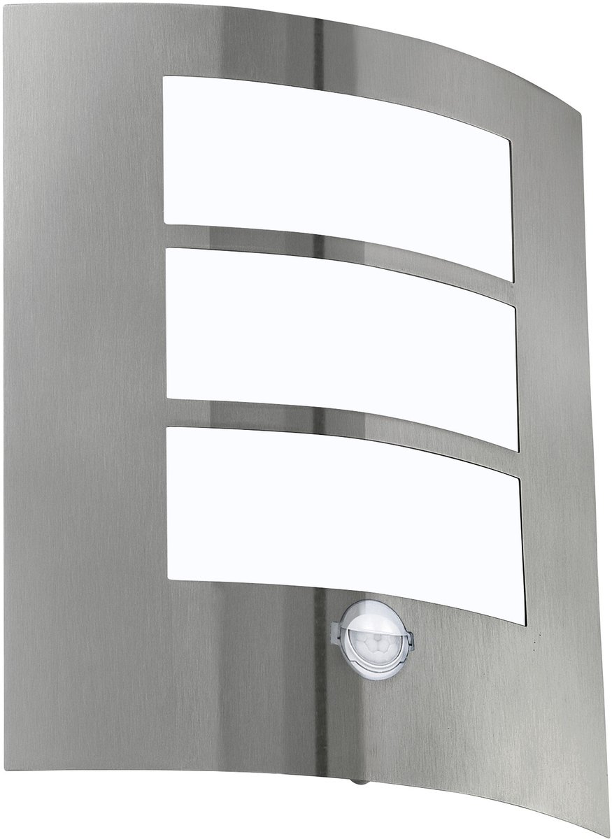 EGLO Buitenmuurlamp met sensor City zilverkleurig 88142