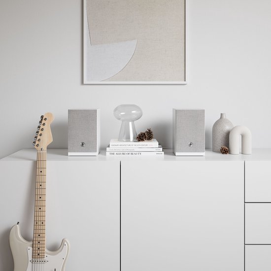 Audio Pro A28 W Smart Multiroom Actieve Boekenplank Luidsprekers - Audio Pro Multiroom (Linkplay) - Ruimtecorrectie - 2x75W Speakers - Wit — afbeelding 3