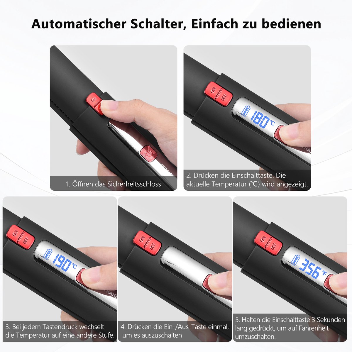 JVJH Mini Draadloze Stijltang 2-in-1 met LCD-Display - afbeelding 2