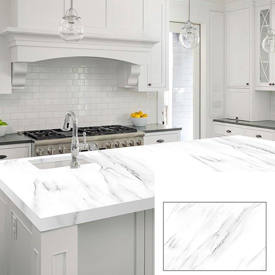 1 Rollen Zelfklevend Behang - Muurdecoratie - Waterbestendig en Hittebestendig - PVC Interieurdecoratie - 60 cm x 5 m - Witgrijs