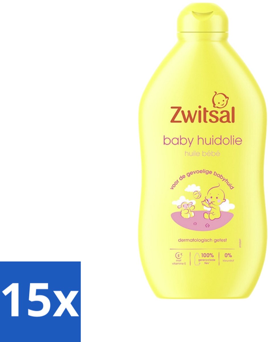 Image of 15 x Zwitsal - Baby Huidolie - Verzorgend - Voor de Gevoelige Huid - 400 ml - Hydratatie - Babymassage - Zwitsal