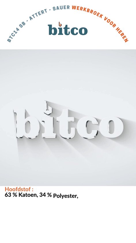 BITCO- SAUER -Stretch Black Work Pants Men Poches genouillères hydrofuges et oléofuges Renforcé en Water