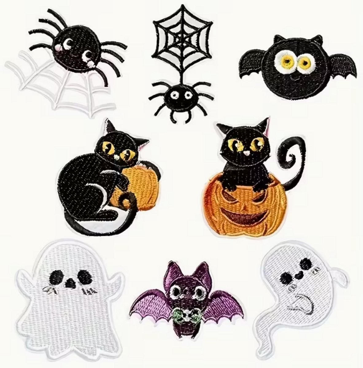 Strijkemblemen Halloween - strijkembleem Halloween - strijkembleem spook - strijkembleem heks - pompoen - zwarte kat