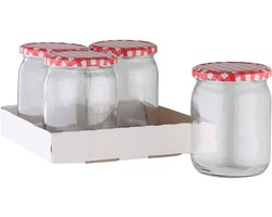 Axentia Weckpot inmaak Jampot – 4x glas – 540 ml – metalen schroefdeksel – conserveerpotten
