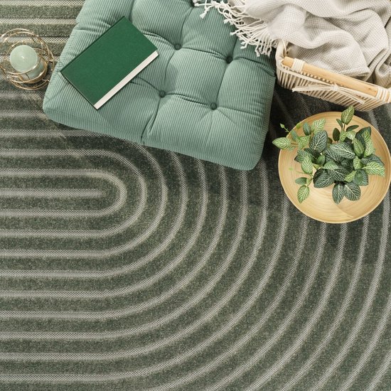Tapis d'intérieur et d'extérieur résistant aux intempéries pour balcon et chambre à coucher Motif arc-en-ciel Skandi Uni