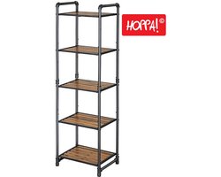 Hoppa! Magazijnstelling - Opbergrek, stellingkast, werkplaatskast, 40x30x130 (BxDxH), belastbaar tot 875 kg (175 kg per plank), 5 verstelbare legplanken, metalen legplank, legplank zonder bouten, zwaar rek, kelderrek voor zwaar gebruik - Bruik