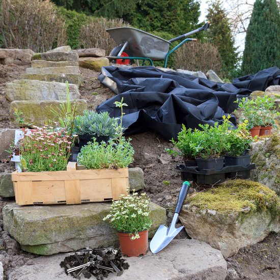 Relaxdays grondzeilpen kunststof - 200 haringen - grondpen tuinzeil - grondharing set van Relaxdays — afbeelding 5