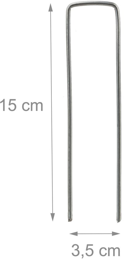ZSMJAER Haringen voor kunstgras, haringen voor tuinvlies, 100 verzinkte haringen en 100 sluitringen, 15 cm x 4 cm, voor bevestiging van kunstgras en onkruidvlies, camping voor het bevestigen van de