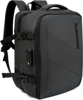 Handbagage Reistas - Rugzak met TSA Slot - 16 inch Laptopvak - 40x30x20 cm Rugtas - Weekendtas - Geschikt voor alle Airlines - Zwart - Hanamura