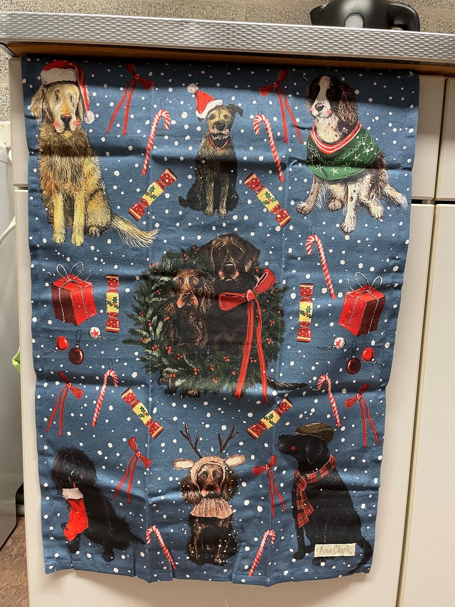 Alex Clark Theedoek Kerst Chistmas Dogs ~ Honden winter/kerst
