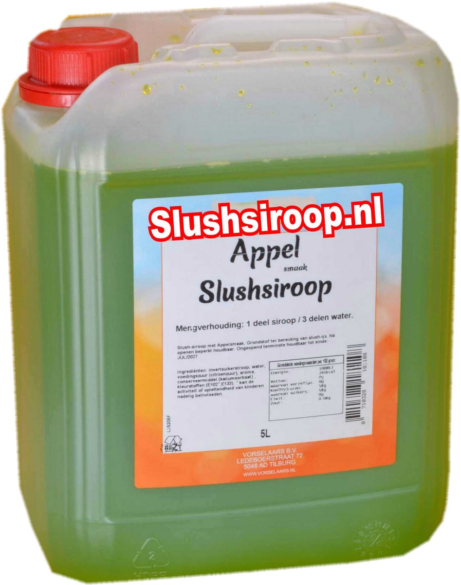 Slushsiroop APPEL - tank met 5 liter - Vorselaars - MilaNNE