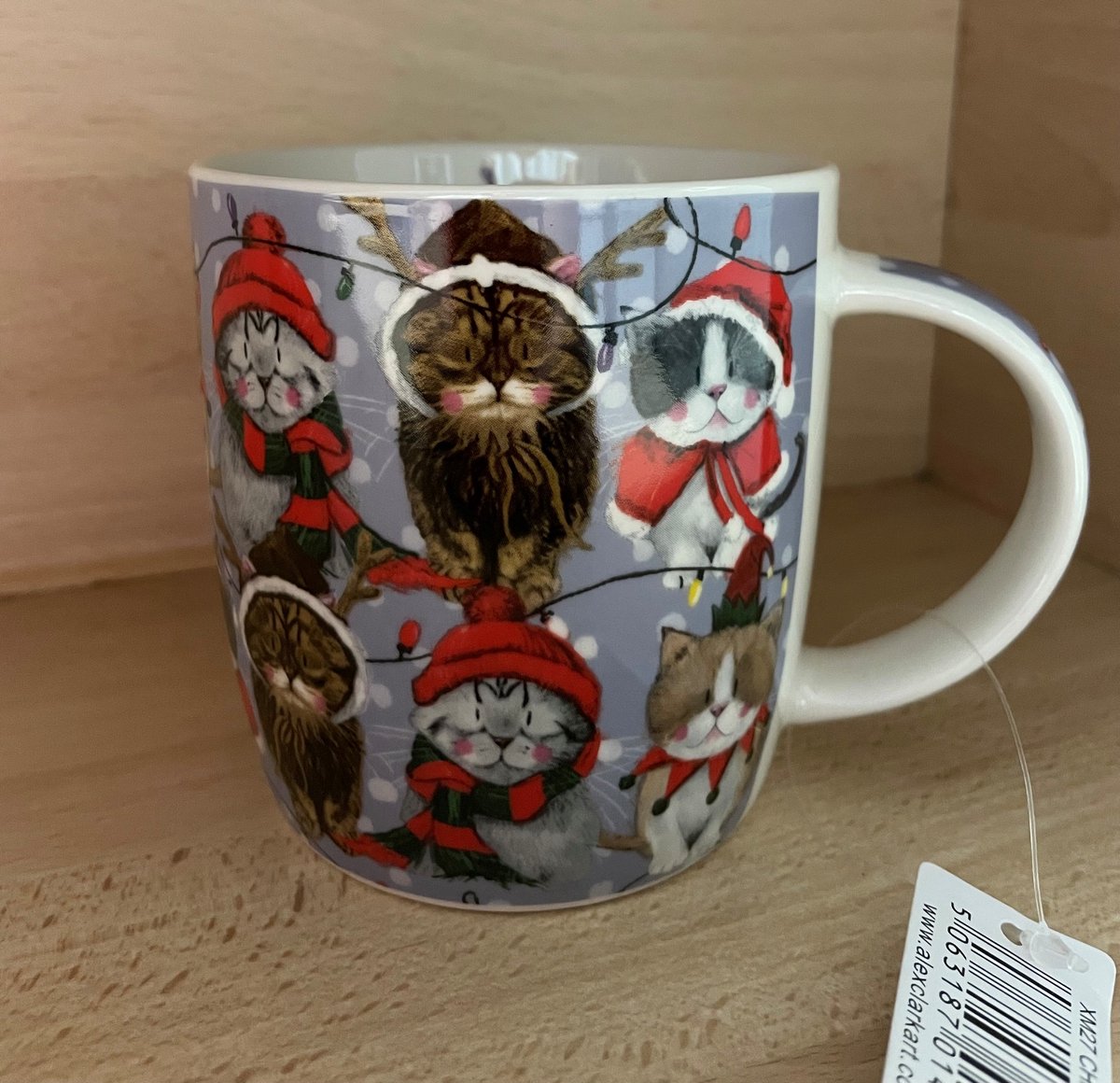 Alex Clark Kerst Mok Katten ~ Festive Cats