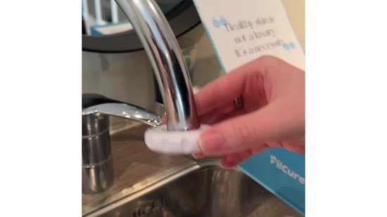 Filcure kraanfilter met zichtbare filterpatroon binnenzijde