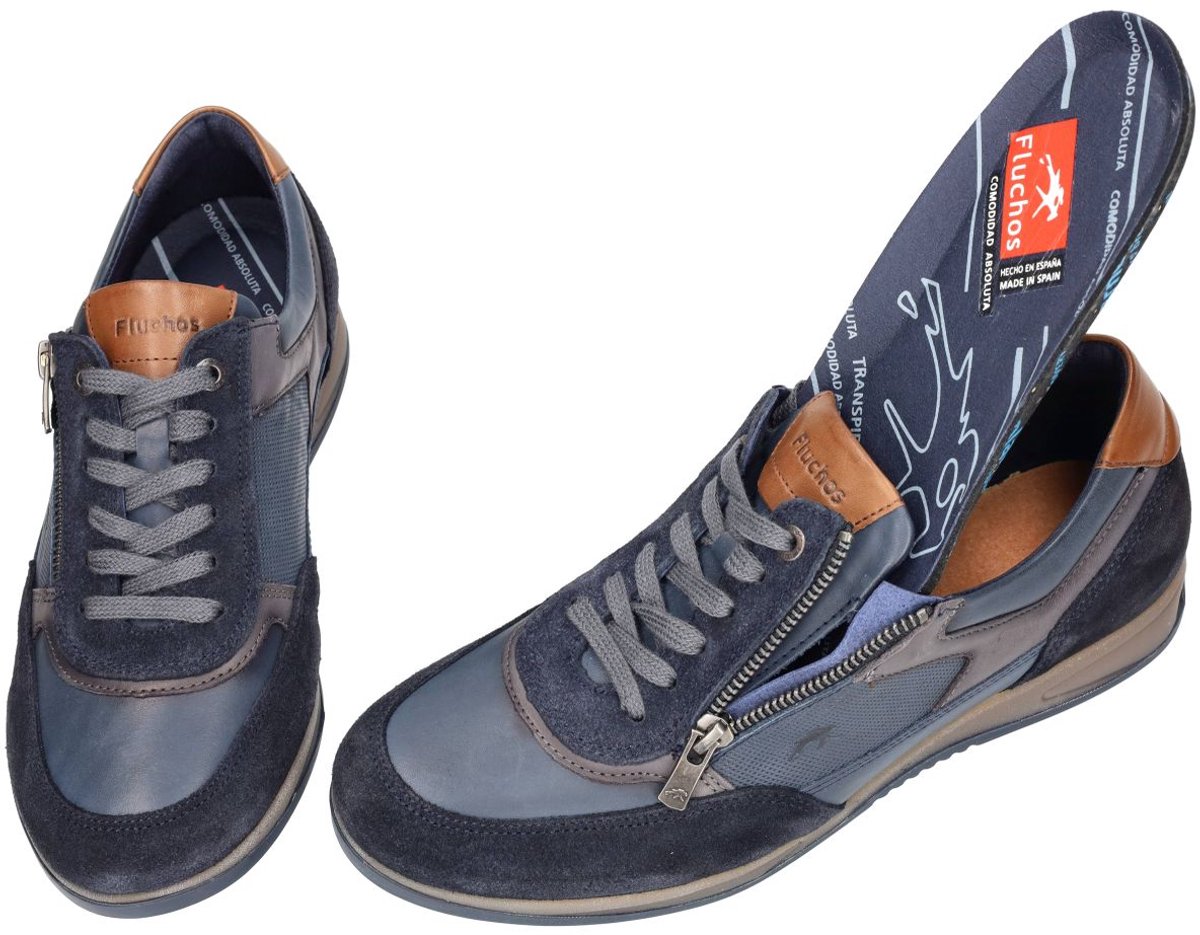 Fluchos -Heren - blauw - sneakers - maat 42