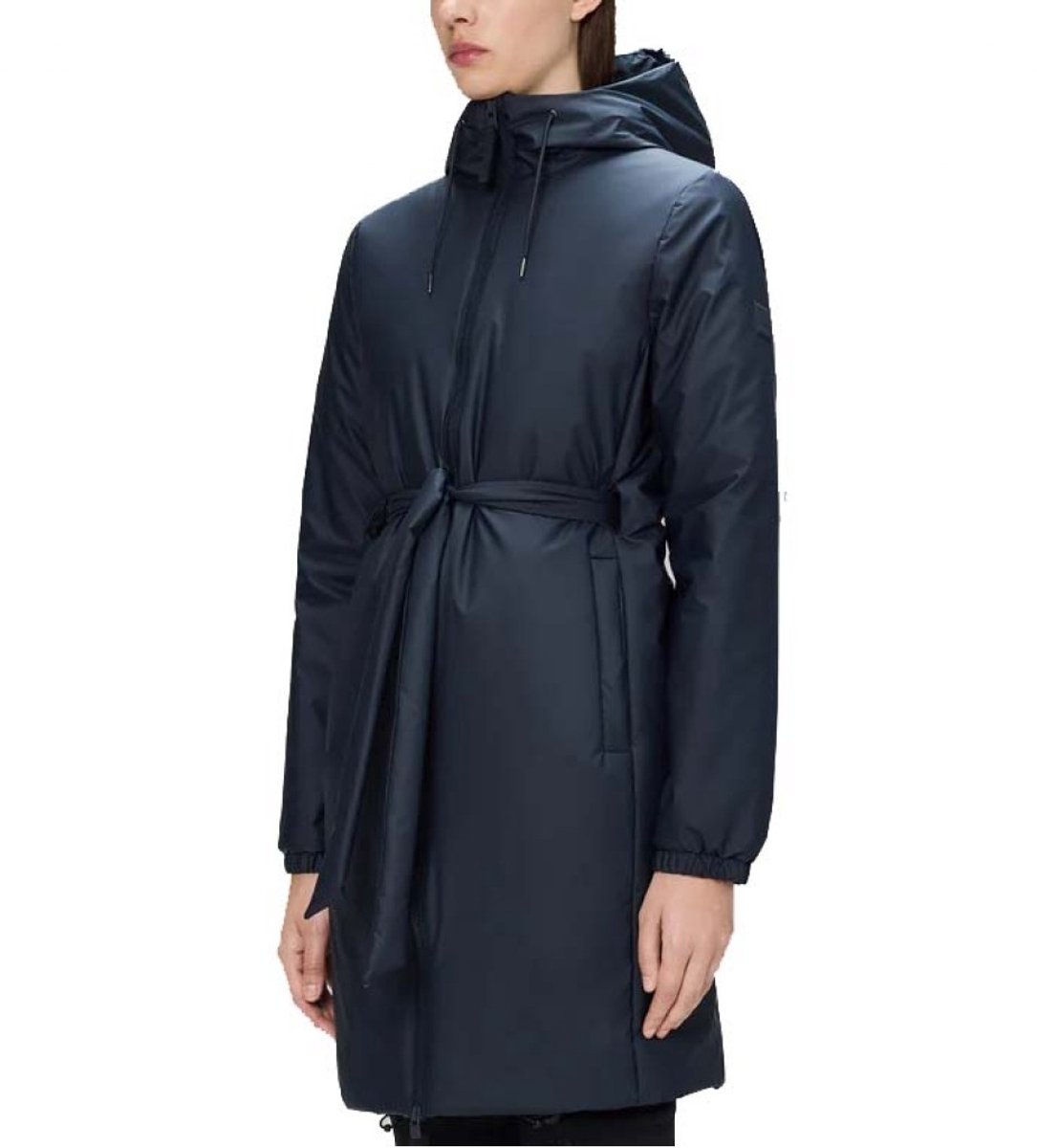 Rains Lohja Long Insulated Curve Jacket Blauw