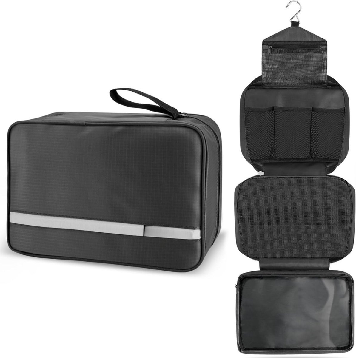 MMM® Toilettas met Haak - Packing Cubes - Toilettas - Multifunctioneel Ophangingsontwerp - Zwart