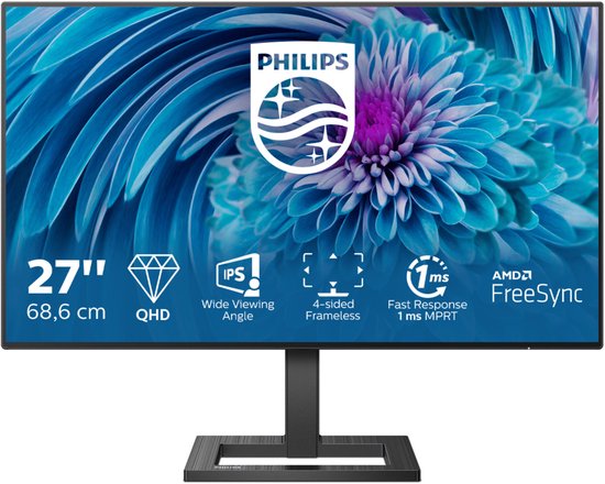Philips E Line 275E2FAE/00 écran plat de PC 68,6 cm (27") 2560 x 1440 pixels 4K Ultra HD LED Noir