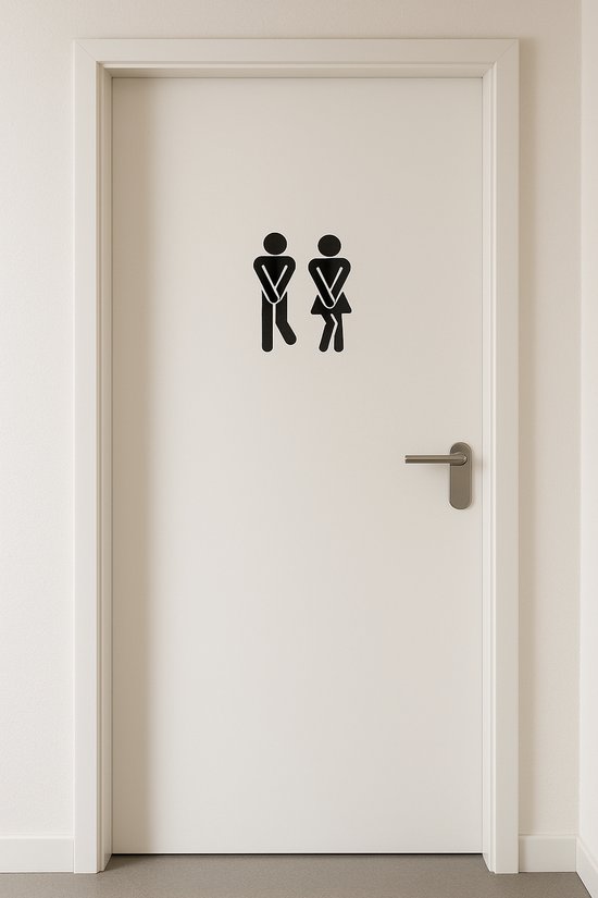 Toiletbord Voor Mannen En Vrouwen Met Wc Overgroeid Met Groene Planten Op De Achtergrond Stock
