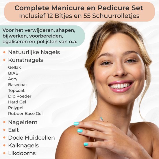 FOOCCA® Elektrische Nagelvijl - Nagelfrees 20000 RPM - Bedraad - FOOCCA Pen - 12 Bitjes + 55 Schuurrolletjes - Manicure en Pedicure Set - Ergonomische Aluminium Behuizing - Eeltverwijderaar - Kalknagels