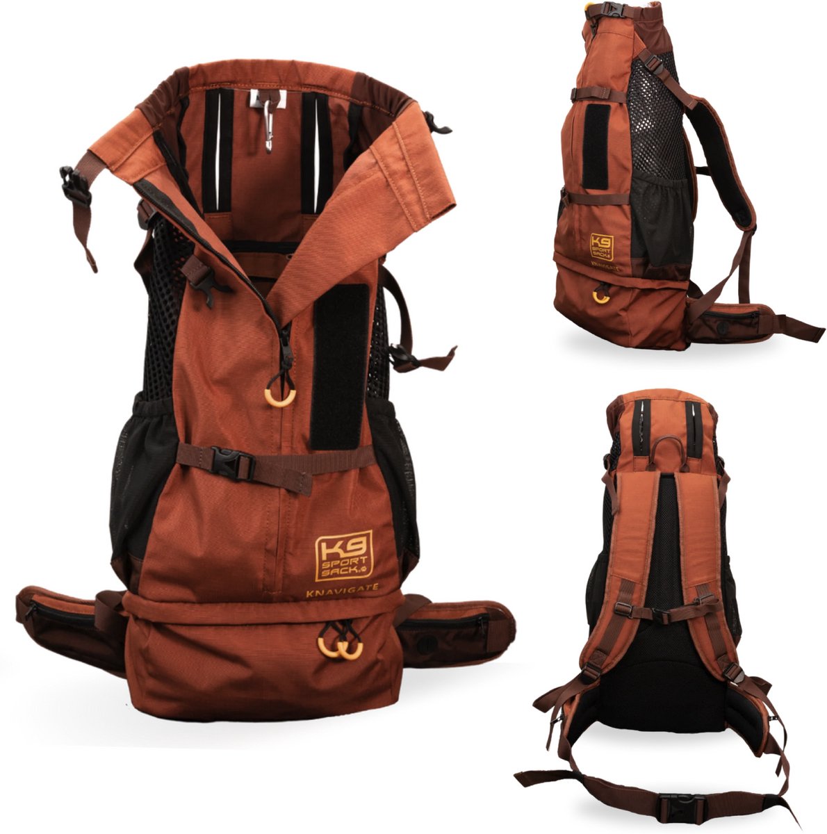 K9 Sport Sack Knavigate – Rugzak & Hondendraagtas - Dune Red - MEDIUM