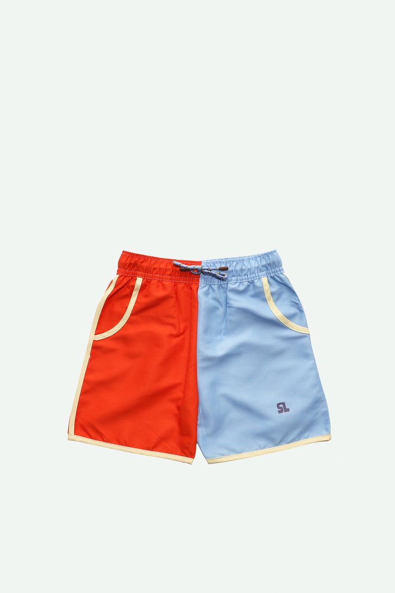 Sticky Lemon - zwemshorts - beter samen - rugby rood + badminton blauw