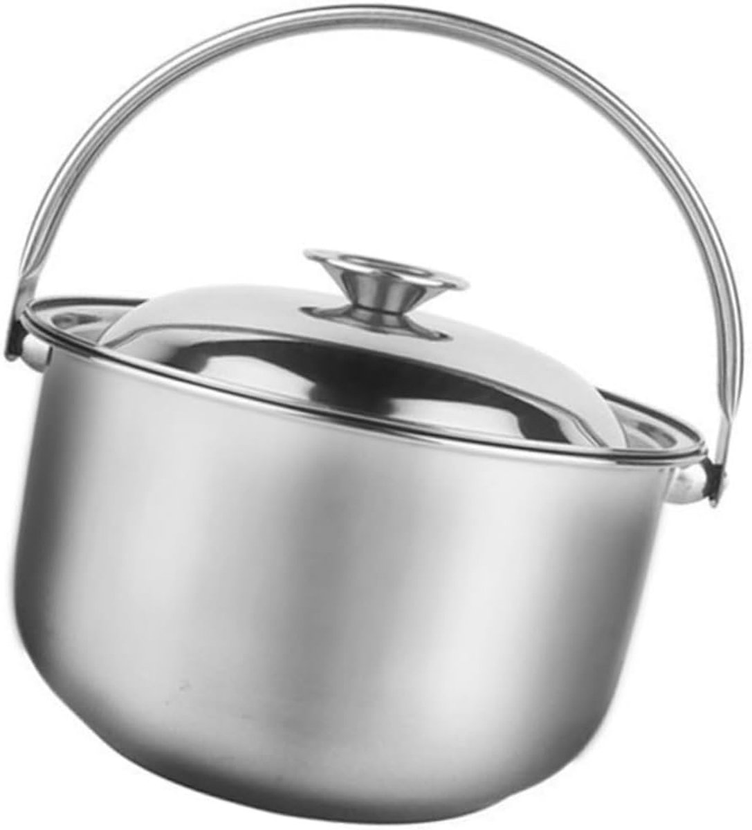 Roestvrijstalen Kookpan met Deksel en Handgreep – 20 cm – Duurzaam & Veelzijdig voor Dagelijks Koken