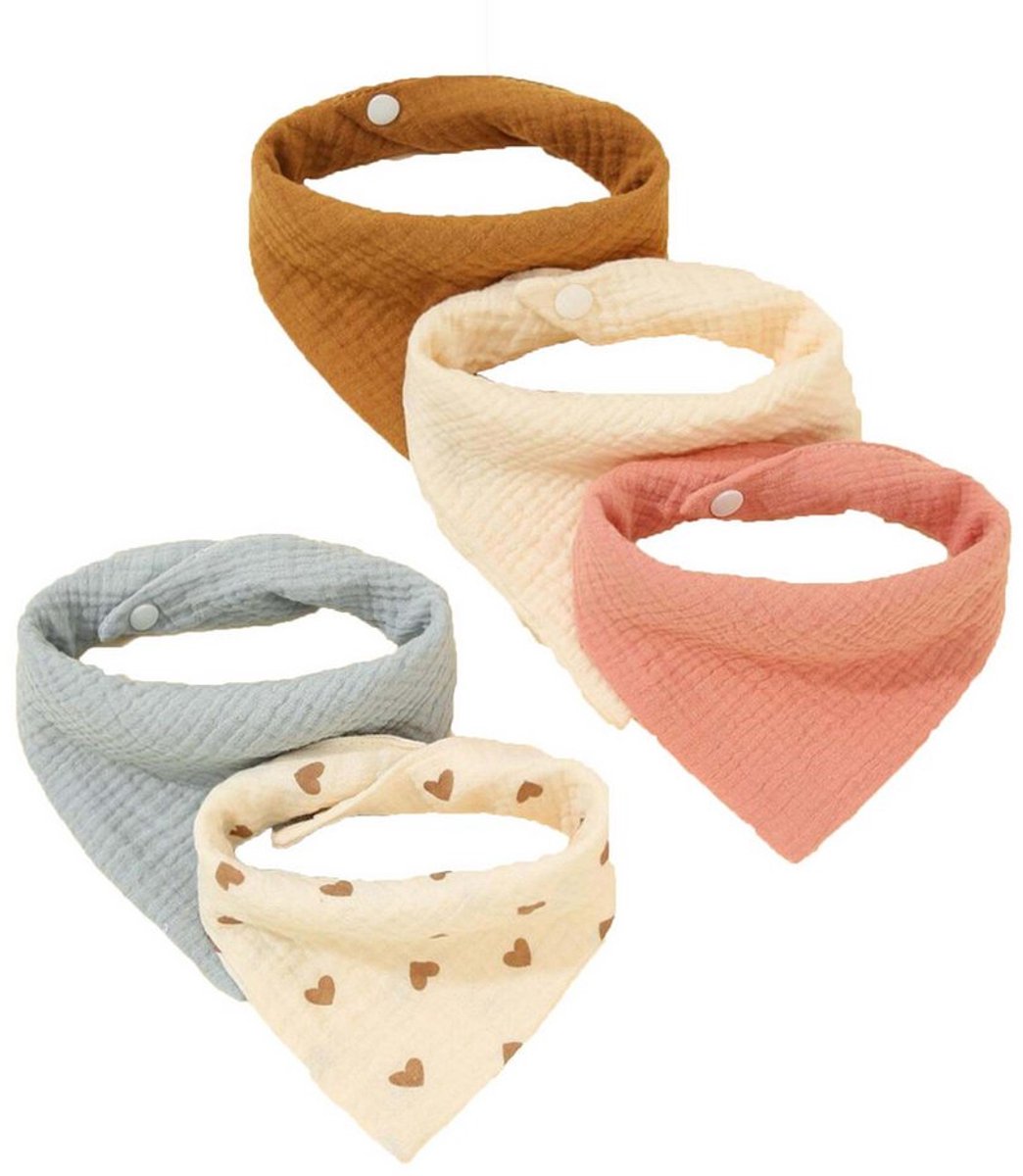 Image of 5 stuks mousseline vierkantjes voor baby's, pasgeboren, unisex, slabbetje, baby, meisjes, jongens, comfortabel, mousseline, boerendoekje (type B)