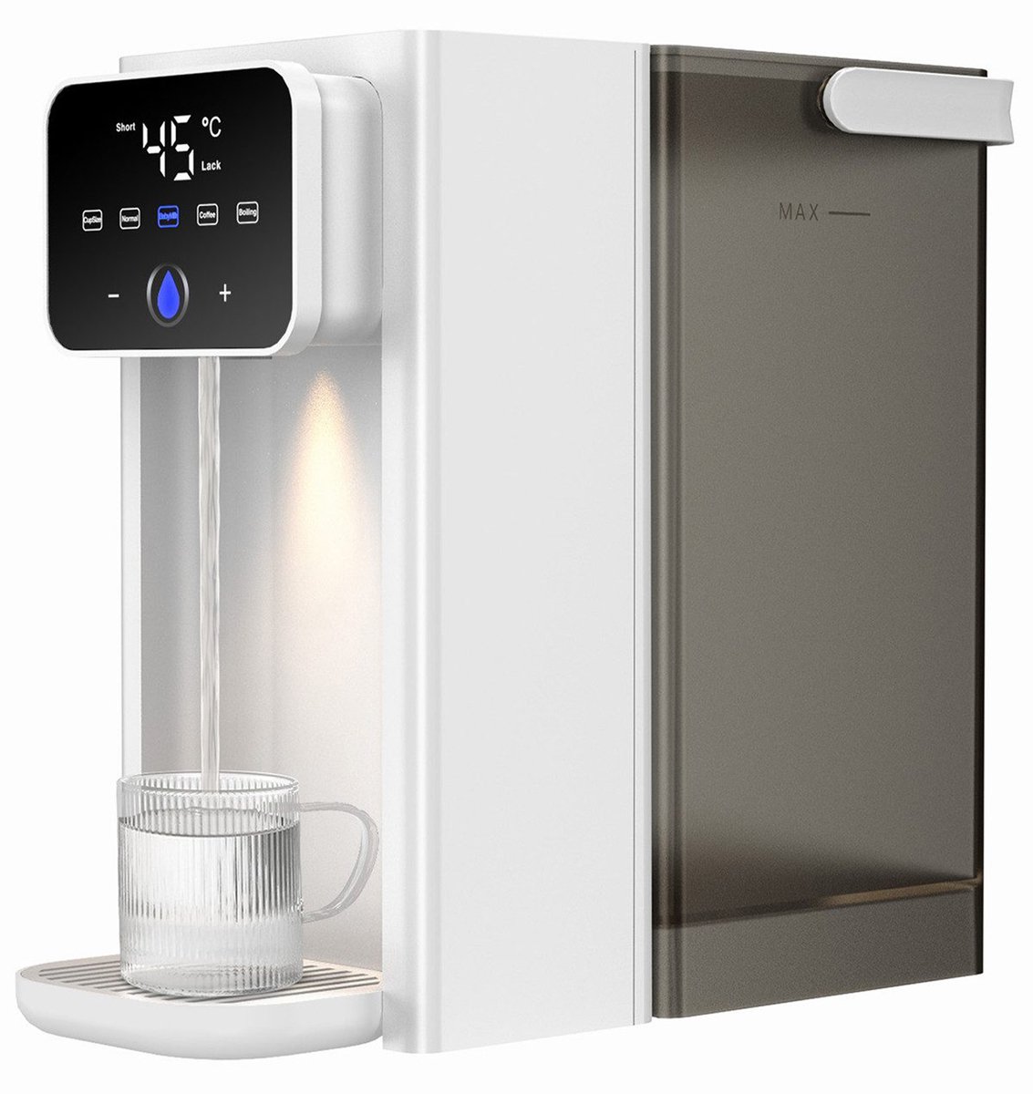 IBETTERTEC - Waterkoker Heetwaterdispenser - Directe Heetwaterdispenser - 3L - Temperatuurniveaus (25-100°C) - Afneembare watertank - Bediening via aanraking - Geheugenfunctie