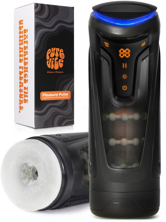Foto: Purevibe pleasure pulse masturbator voor man 9 vibratie standen versie 2 0 verbeterd model 9 aftrek standen verwarmingsoptie sex toys voor mannen masturbators blowjob masturbator pocket pussy