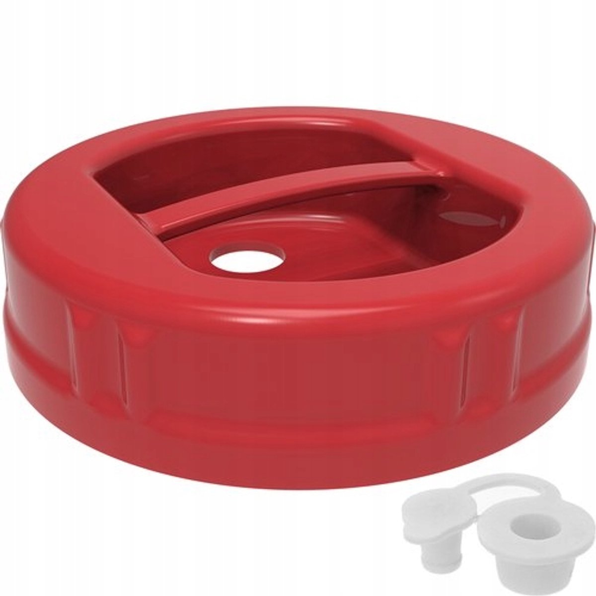 Plastic Deksel met Gat voor PET Potten (100mm) met Fermentatieplug