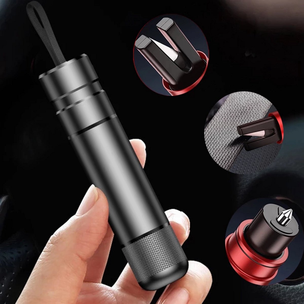 Auto Noodhamer – Veiligheidshamer met Gordelsnijder en Ruitbreker – Carbon Steel – Rescue Tool voor Emergency Escape
