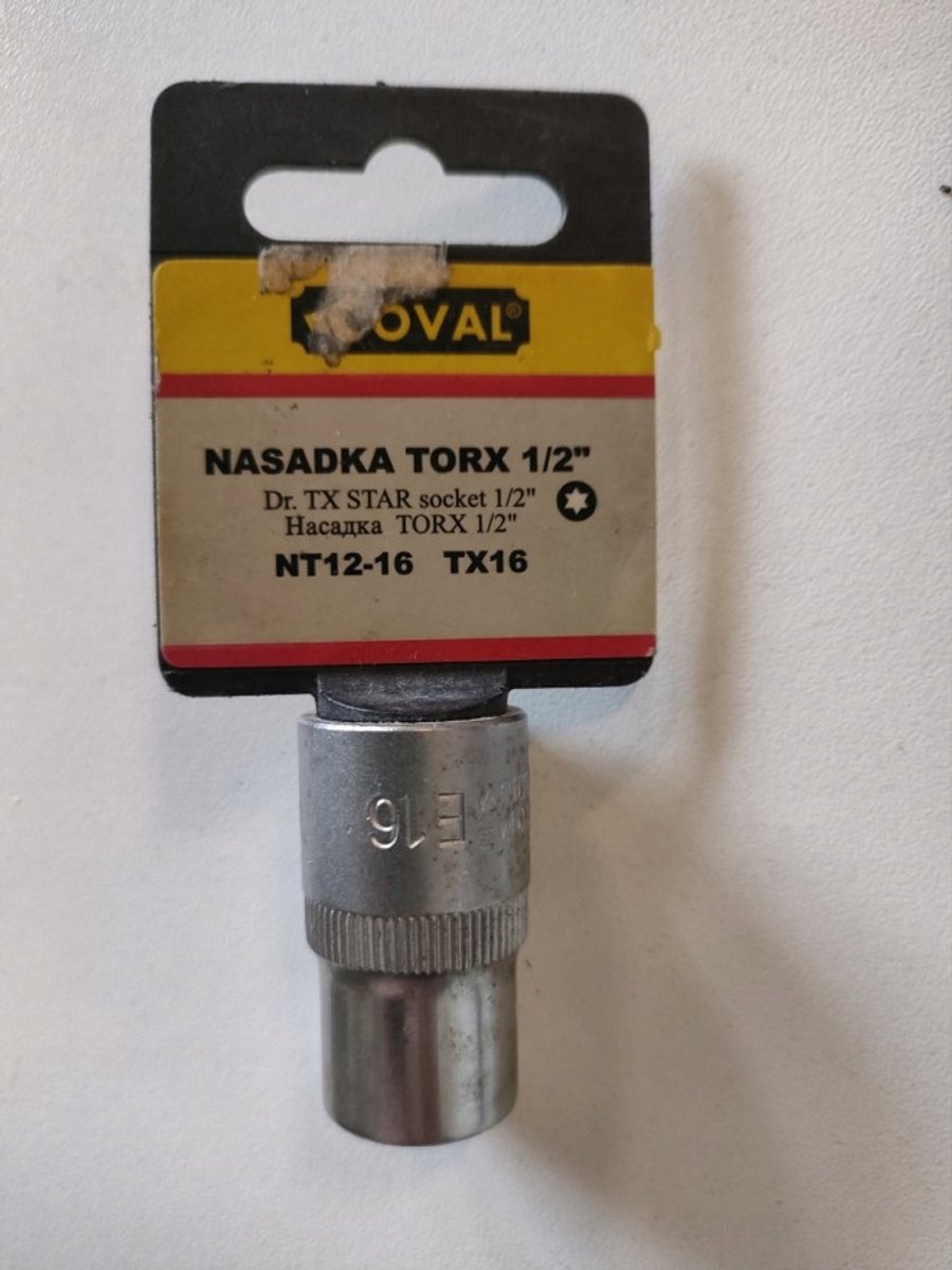 Coval Torx Dop Dop T16 1/2" Chroom Vanadium
