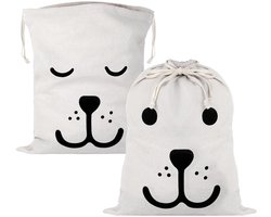 longziming -2x Waskledingzak voor Reizen – Grote Katoenen Wäschebeutel 68x48 cm met Trekkoord – Ideaal voor Vuile Kleding, Wasgoed en Opbergen Thuis of Onderweg