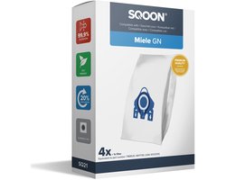 SQOON ® - Stofzuigerzakken geschikt voor Miele G/N - Miele 9917730 - o.a. Miele Complete C2, Complete C3, Classic C1, S8, S5, S2 Series - 4 Stuks