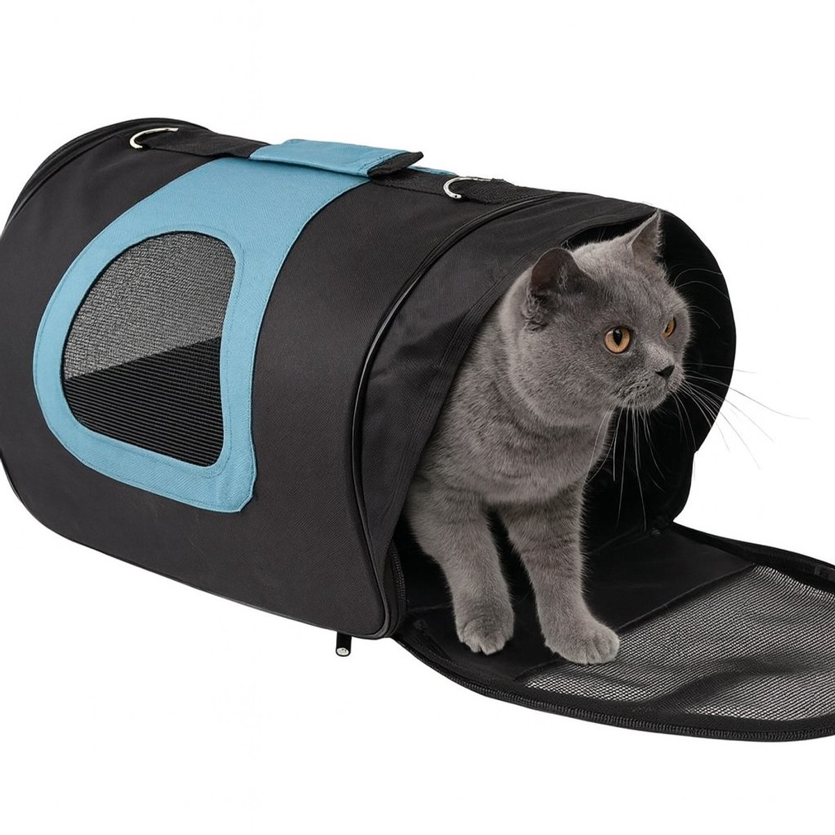 Bol.com Nobleza Draagtas voor kat - Kattentas - Afmeting 40x23x24 cm - Reistas kat - Blauw - Maat M aanbieding