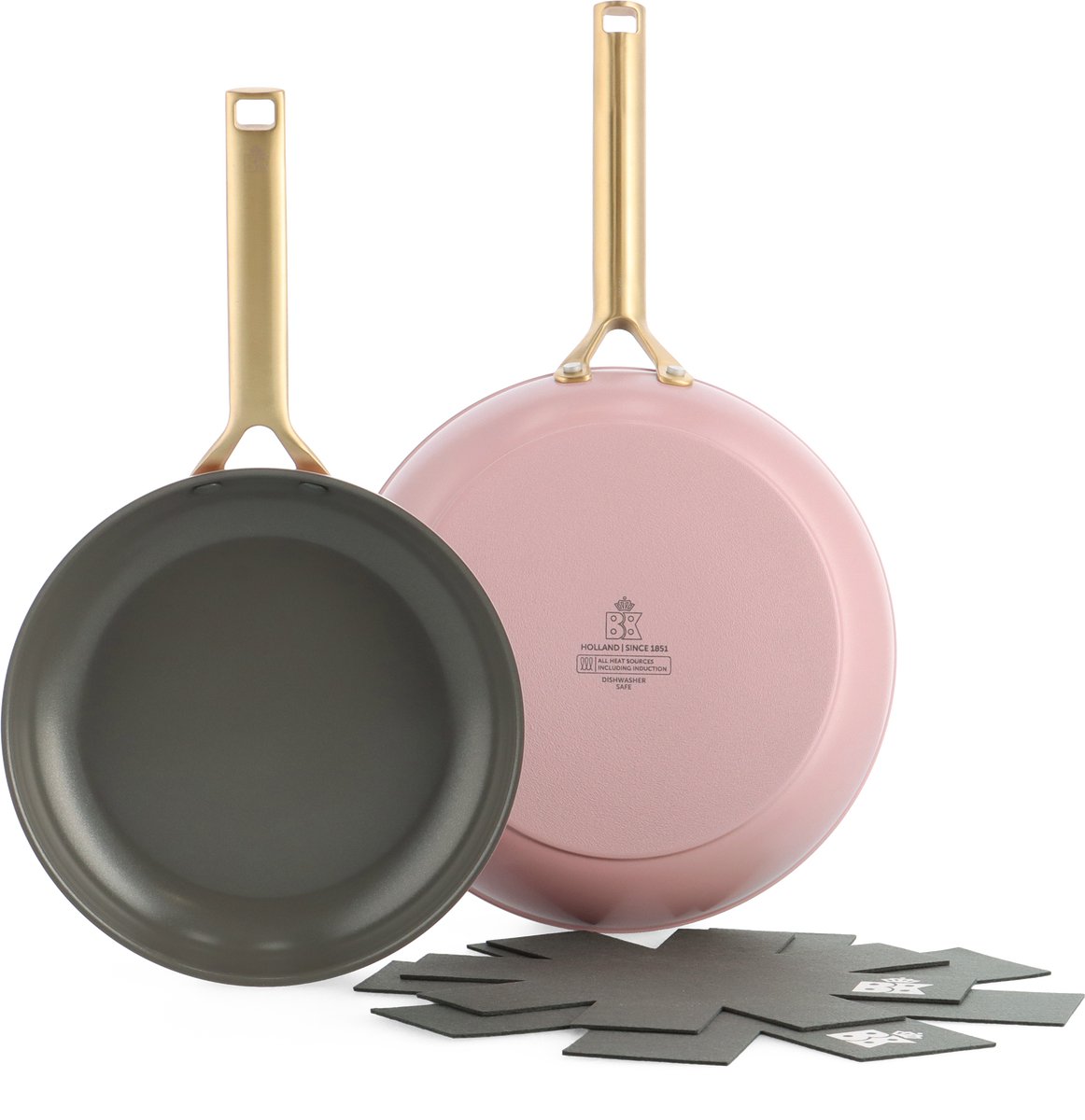 BK Sublime Koekenpannenset 2-delig - 24/28cm - PFAS-vrije antikleeflaag - Pannenset inductie - Keramische pan - Ovenbestendig tot 220°C - Roze