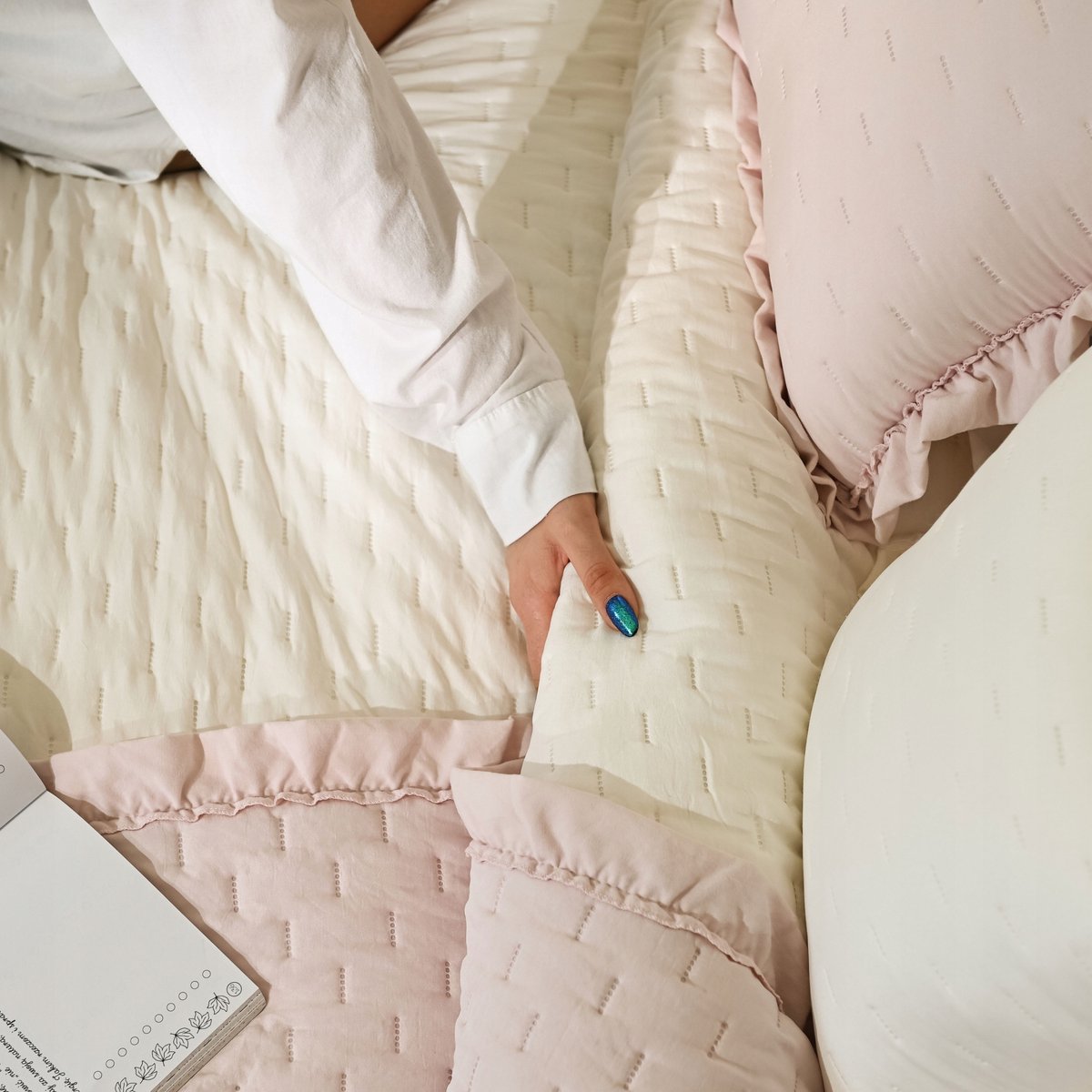Decoratieve sprei met ruche, 170x210 cm, veel kleuren