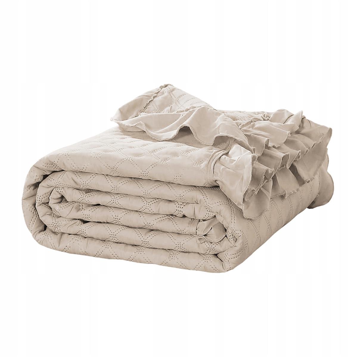 Pikante Plaid 160x220cm met Ruches - Beige