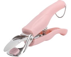 Anti-verbrandingstang van roestvrij staal, antislip tang voor verwarmingsplaat voor het optillen van de pan uit het servies van de snelkookpan, magnetron, oven, airfryer (roze)