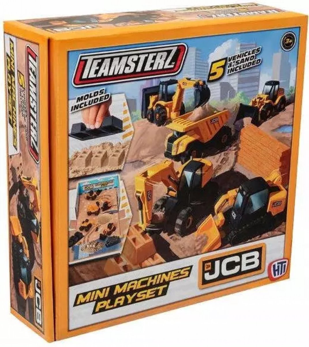 TEAMSTERZ JCB Mini Bouwvoertuigen Set met Zand (5 stuks)