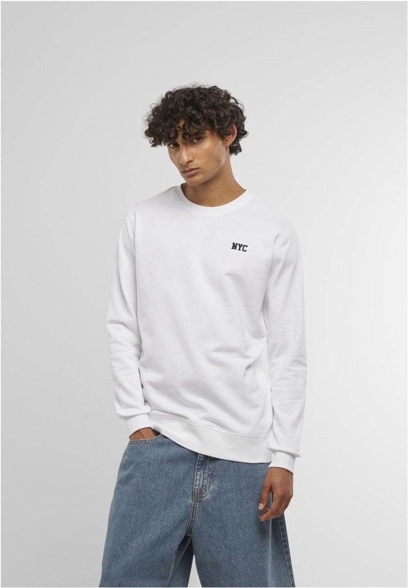 Mister Tee NYC Wording EMB Light Crewneck sweater/trui L Wit