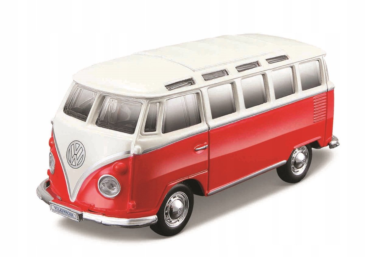 Maisto Powerracer Volkswagen Van Samba - Rood/Beige Metallic