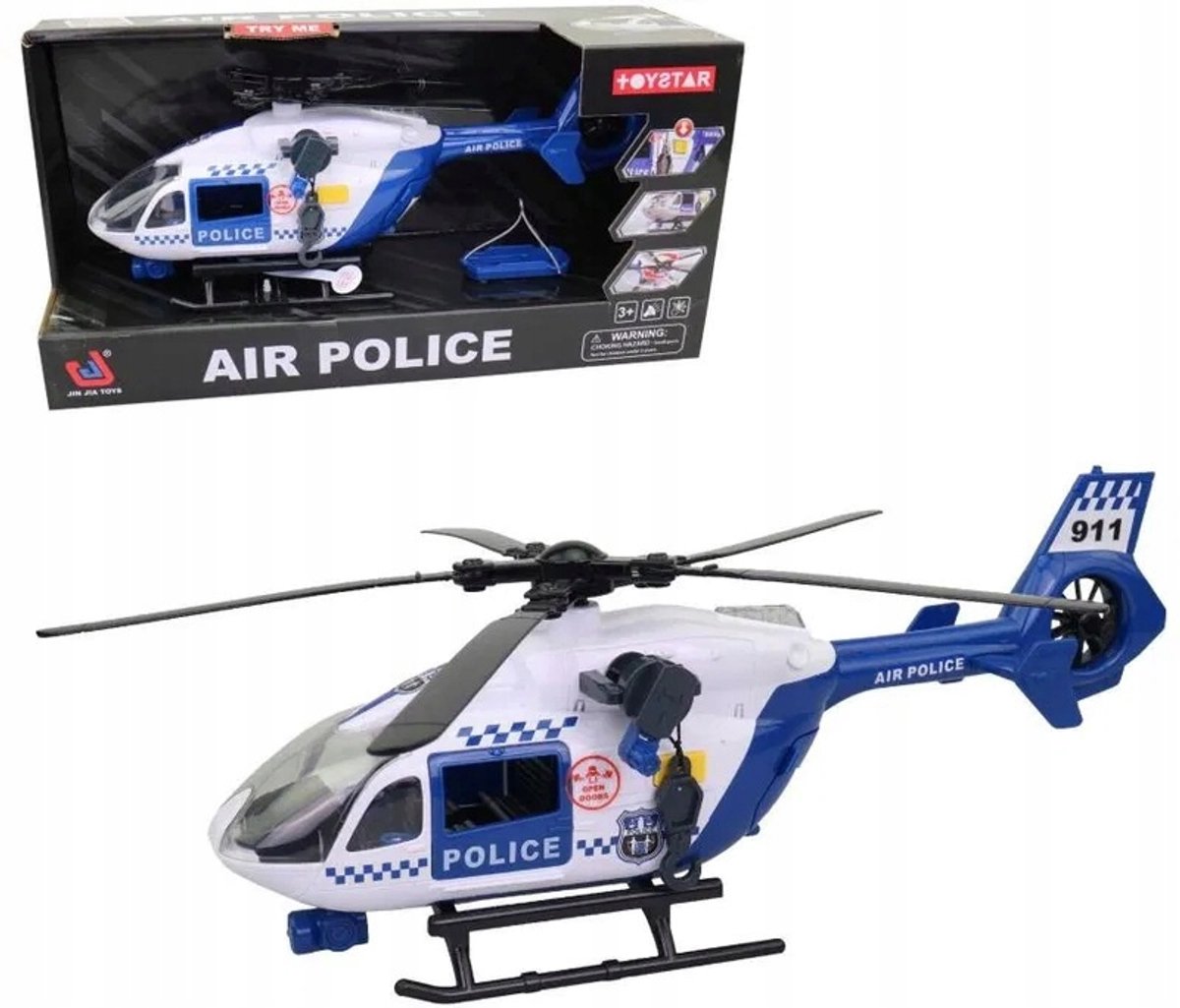 Politie Helikopter met Lier, Licht & Geluid - Grote Reddingshelikopter